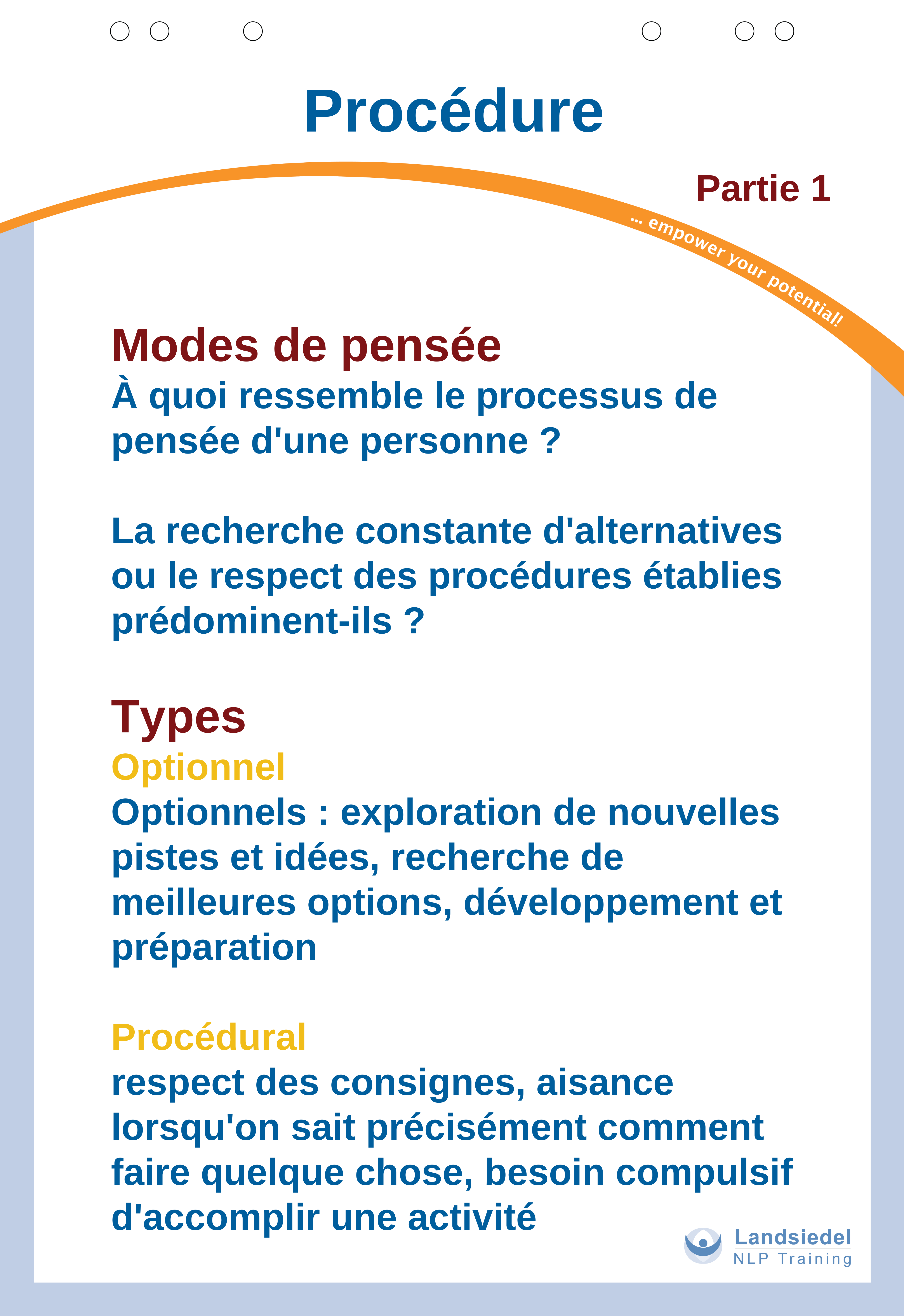 Options - Procédures